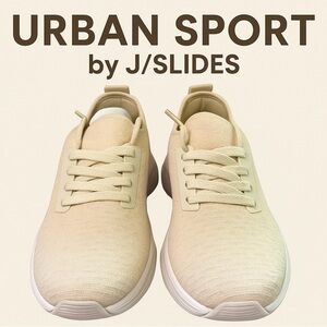 Urban Sport by J/Slides Beige Knit Sneakers